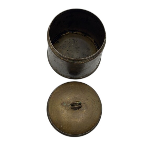 Vintage Brass Humidor Or Match Safe. Heco A Mano Chile Which Means Handmade - Picture 10 of 14